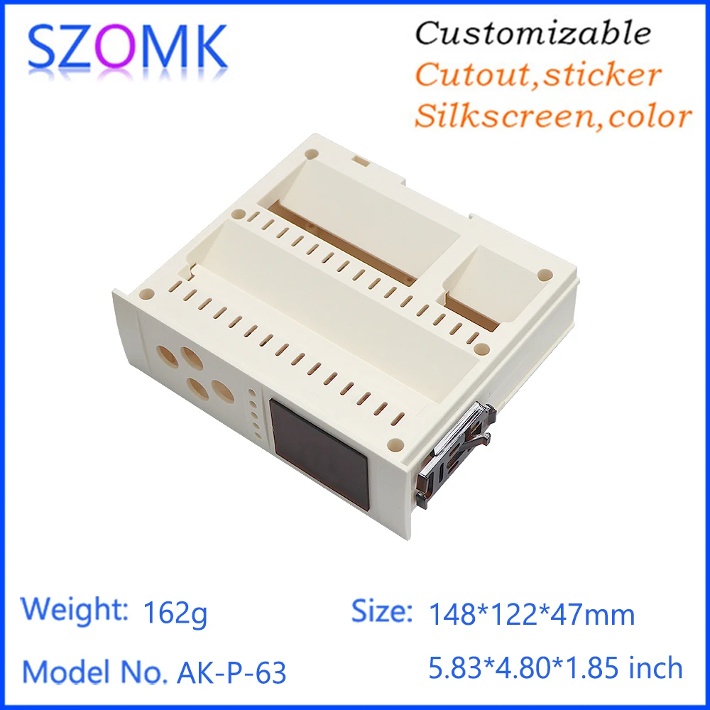 148x122x47mm Flame Retardant ABS Electrical Fire Monitoring Din Rail Enclosure for Controller Housing Industrial Safety Device
