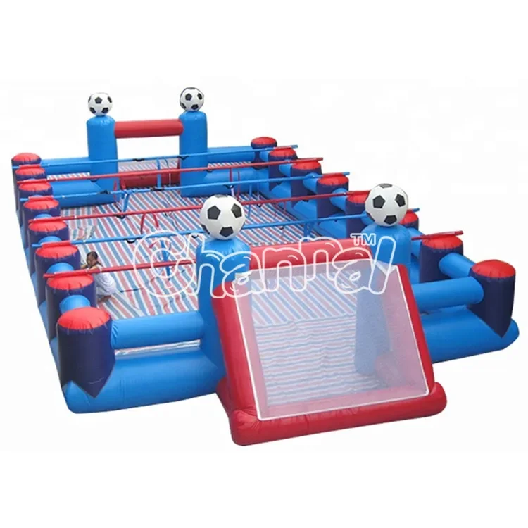 Commercial soccer field Outdoor adults inflatable human table football,0.55mm PVC material inflatable human foosball for sale