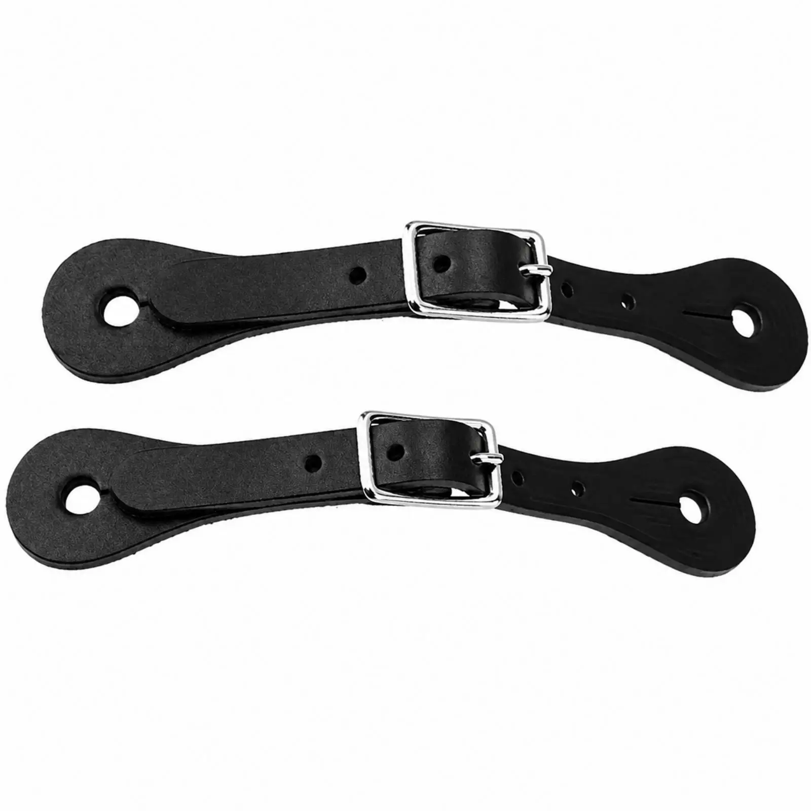 Top Layer Cowhide Spur Strap for Riding Boots Adjustable Metal Buckle Equestrian Tack for Trail Riding