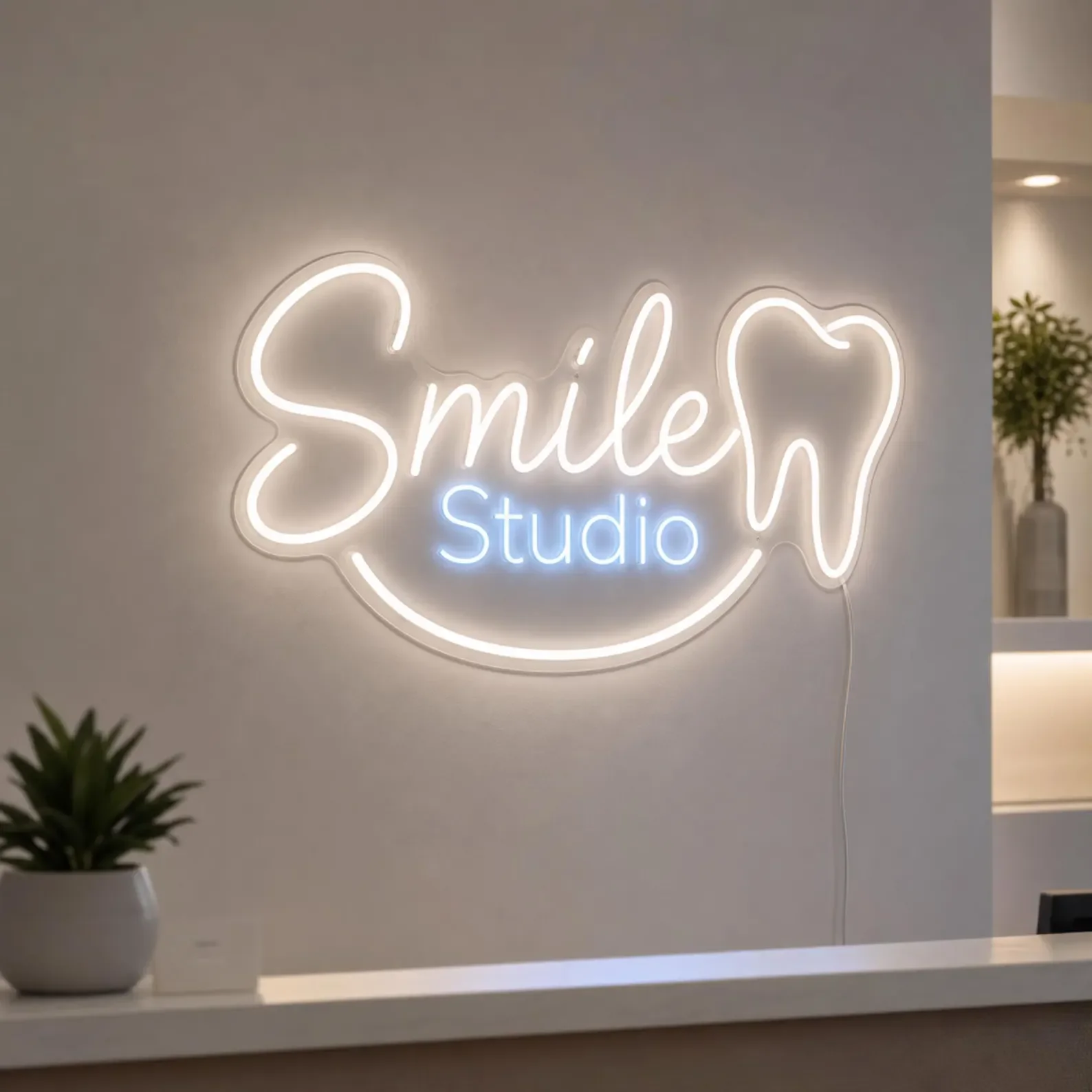 Custom Dental Smile Neon Sign For Clinic Reception,Smile Wall Decor,Teeth Whitening Studio Light,Dentist Office Opening Gift