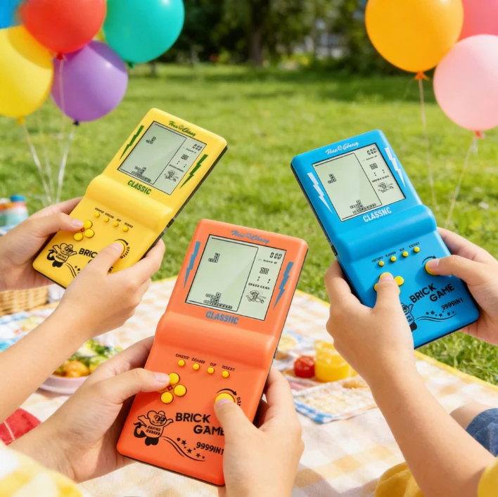 

Портативная игровая консоль с большим экраном, встроенная 23-игры для тетрис, классические ретро игровые плееры, автомат-головоломка, игрушки для детей и мальчиков