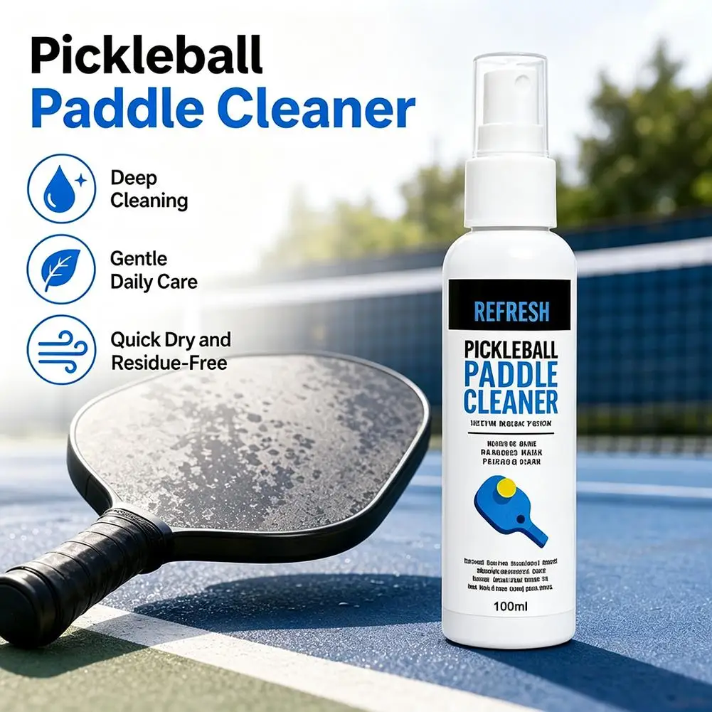 100ml Tennis Racket Cleaning Spray Pickleball Paddle Cleaner Anti Slip Paddle Handle Grip Enhancer Quick Dry Long Lasting