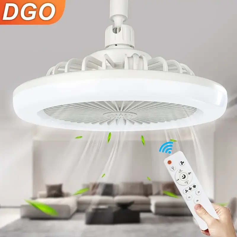 

Rotatable 3in1 Ceiling Fan with Remote Control Lighting Lamp E27 Converter Base Lighting Base Bedroom Living Room Miflame