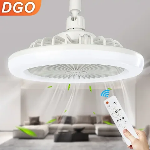 Rotatable 3in1 Ceiling Fan with Remote Control Lighting Lamp E27 Converter Base Lighting Base Bedroom Living Room Miflame