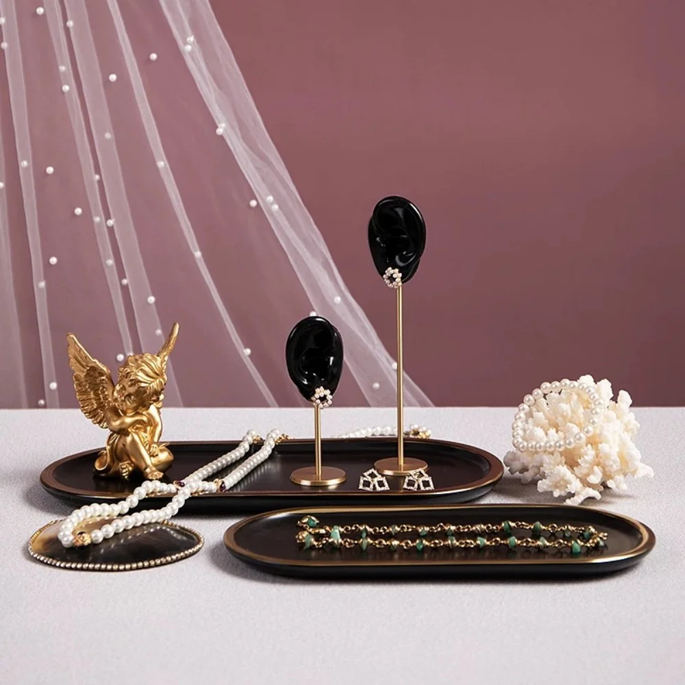 

1Set Ear Shape Jewelry Ear Display Stand Earring Show Rack Desktop Collection Earrings Organizer Shelf Soft Silicone Ear Model