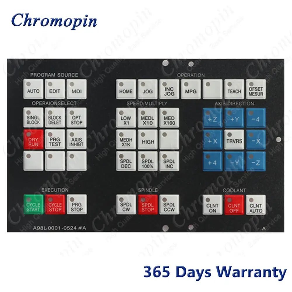 A98L-0001-0524 Een Toetsenbordschakelaar Voor Membraantoetsenbord Voor Ge Fanuc A98L-0001-0524 # A Operator-Toetsenbordknop
