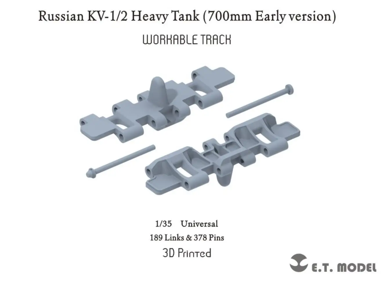 

ET MODEL P35-050 1/35 Russian KV-1/2 Heavy Tank （700mm Version) Workable Track