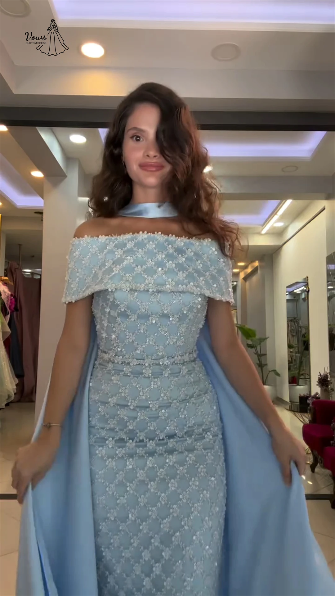 イベント用のカスタムメイドの豪華なレディースイブニングドレス、エレガントなレディースドレス2025、女性用リボンボールガウン、フィッシュテールスカート