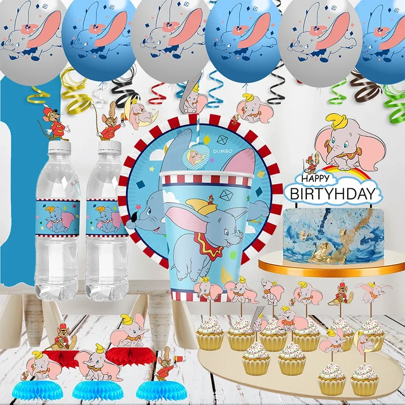 Cartoon Disney Dumbo Theme birthday decorations Disposable Honeycomb Sticker Cake decoration & accessories Baby Shower Supplies