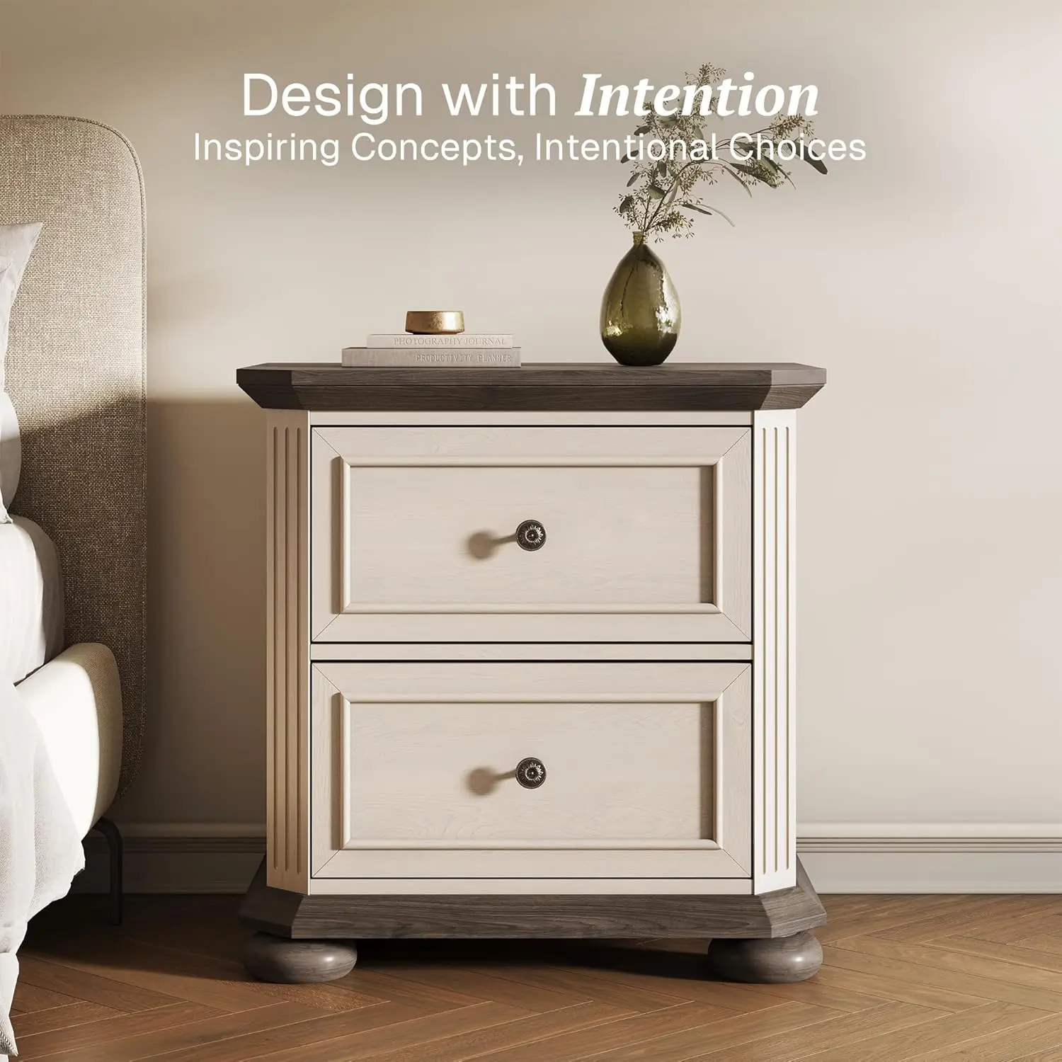 Farmhouse Nightstand Set 3