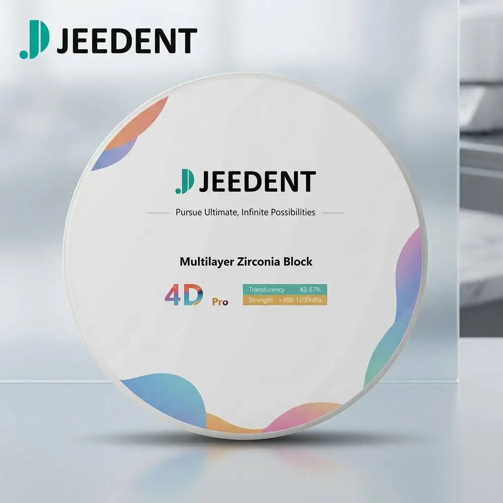 4DPRO Zirconia Disc Multilayer 98mm Dental Zirconia Block 57% Translucency 1200MPa VITA 16 Shade for Full Arch Lab Milling Blank