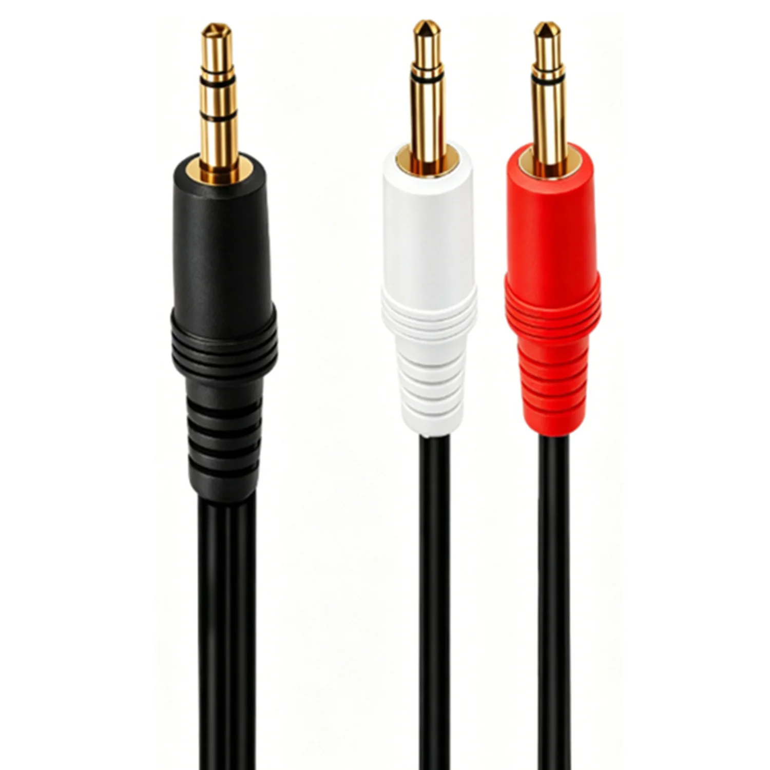 1pc 3.5mm Stereo Male to Dual Mono Male Audio Cable TRS to 2x TS Y Breakout Splitter Adapter Connector for Headphone Speaker