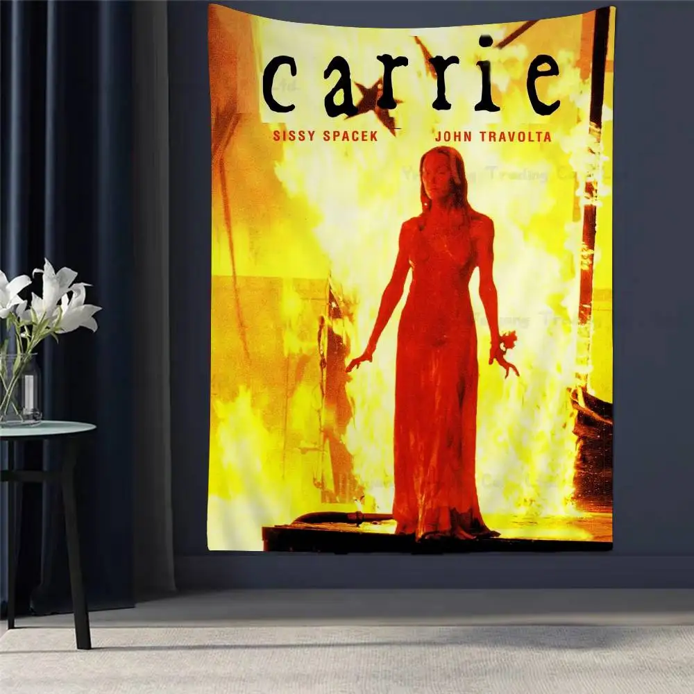 

Horror Movie Carrie Anime Tapestry Hanging Tarot Hippie Wall Rugs Dorm Home Decor