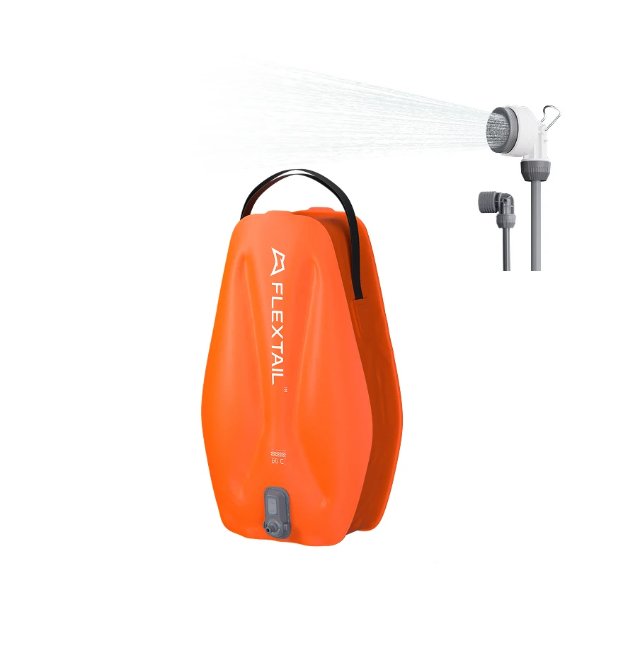 FLEXTAIL TINY SHOWER BUCKET/BAG - 20L waterreservoir voor buiten met ingebouwde pomp, automatische dosering, aanpassing met twee snelheden