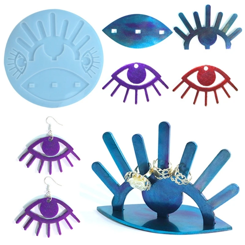 R3MC Rings Holder Molds Rings Rack Mold Big Eye Shaped Rings Stand Moulds for Jewelry