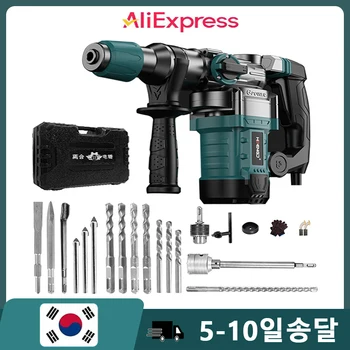 회전식 전기 해머 드릴, 콘크리트 천공기, 1200W 전기 해머 드릴, 철거 콘크리트 슬롯팅용 전기 픽, 220V