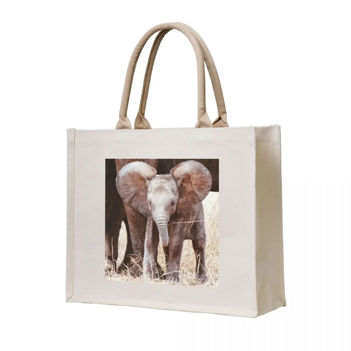 

Baby Elephant Cute African Elephant with Mom Tote Bag large tote bag woman shopping bag bags for women