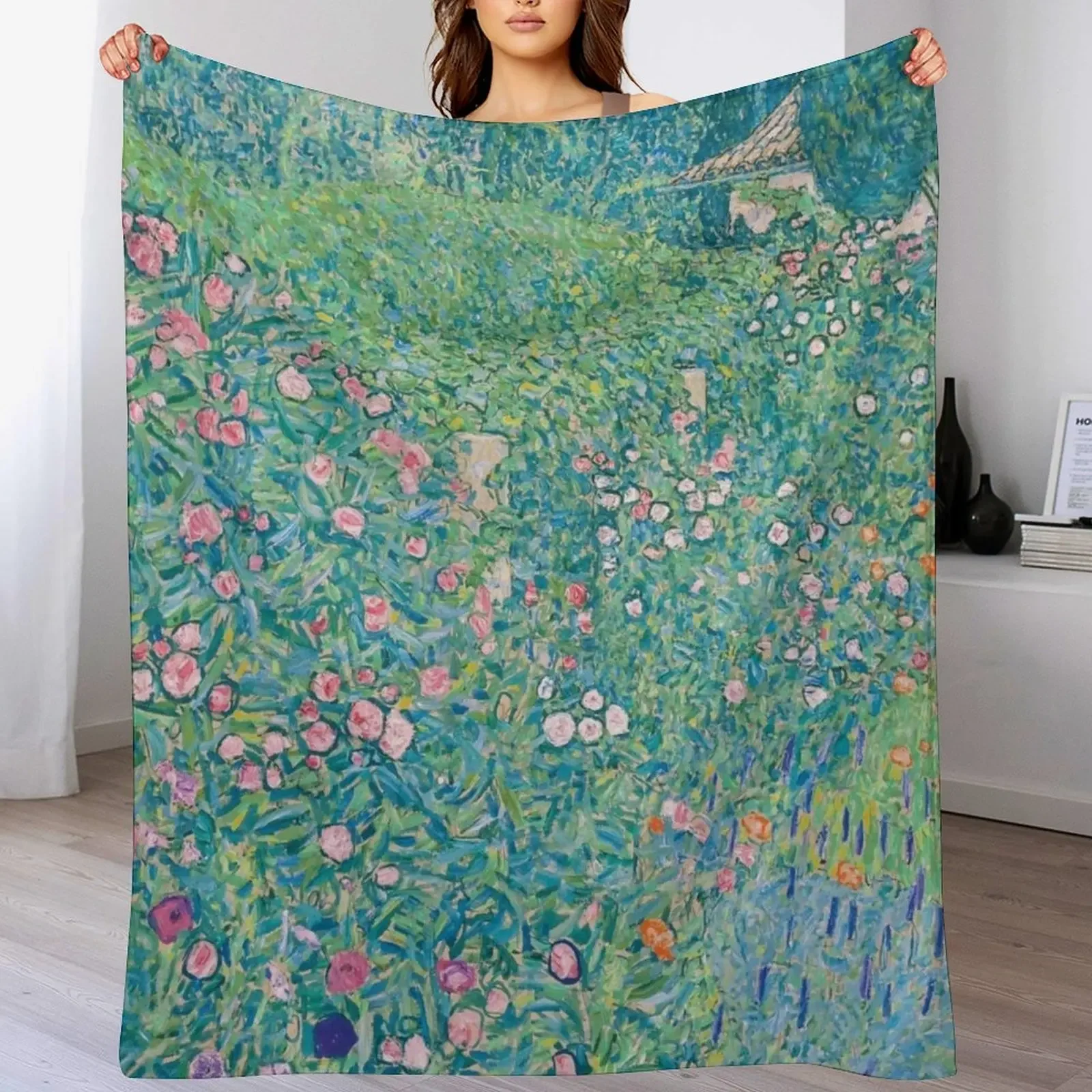Gustav Klimt - Italian Garden Landscape Throw Blanket Cozy Home Blanket Gift for Christmas Holiday