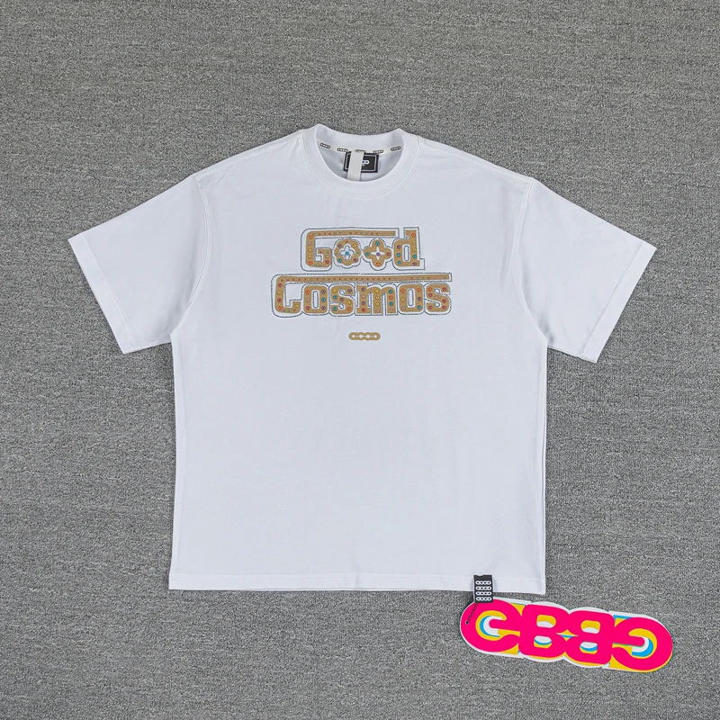 2026 American Trendy GOODBRAND T-shirt High Quality Glitter Rhinestones Pattern Printed Short Sleeve Tee Men Women