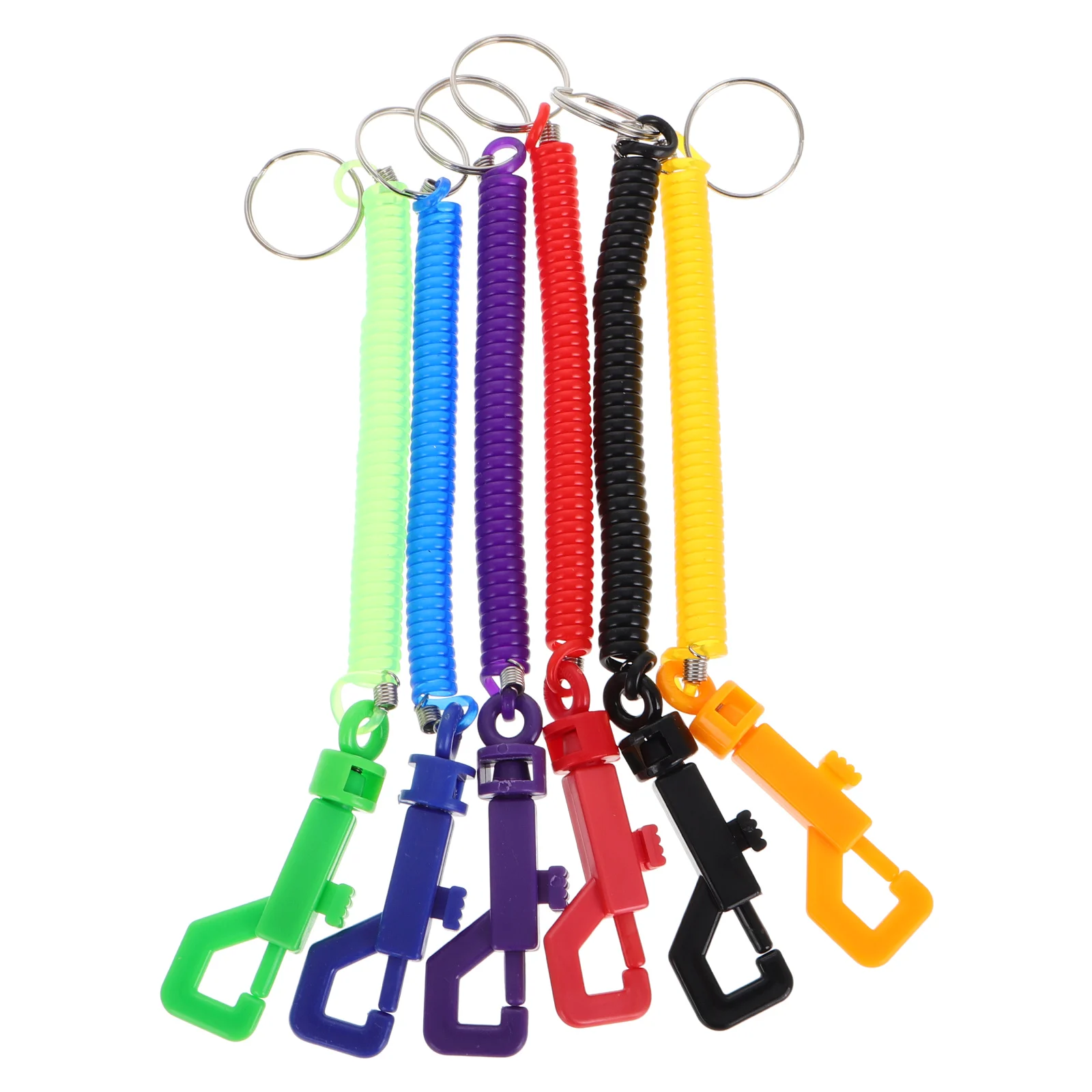 

6 Pcs Spring Key Chain Coiled Cord Carabiner Clip Lanyard Bungee Keychain with Lobster Clasp Cell Phone