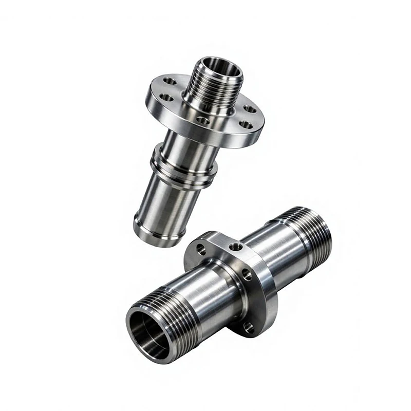 Custom CNC Machining Stainless Steel Flange Threaded Shaft Parts