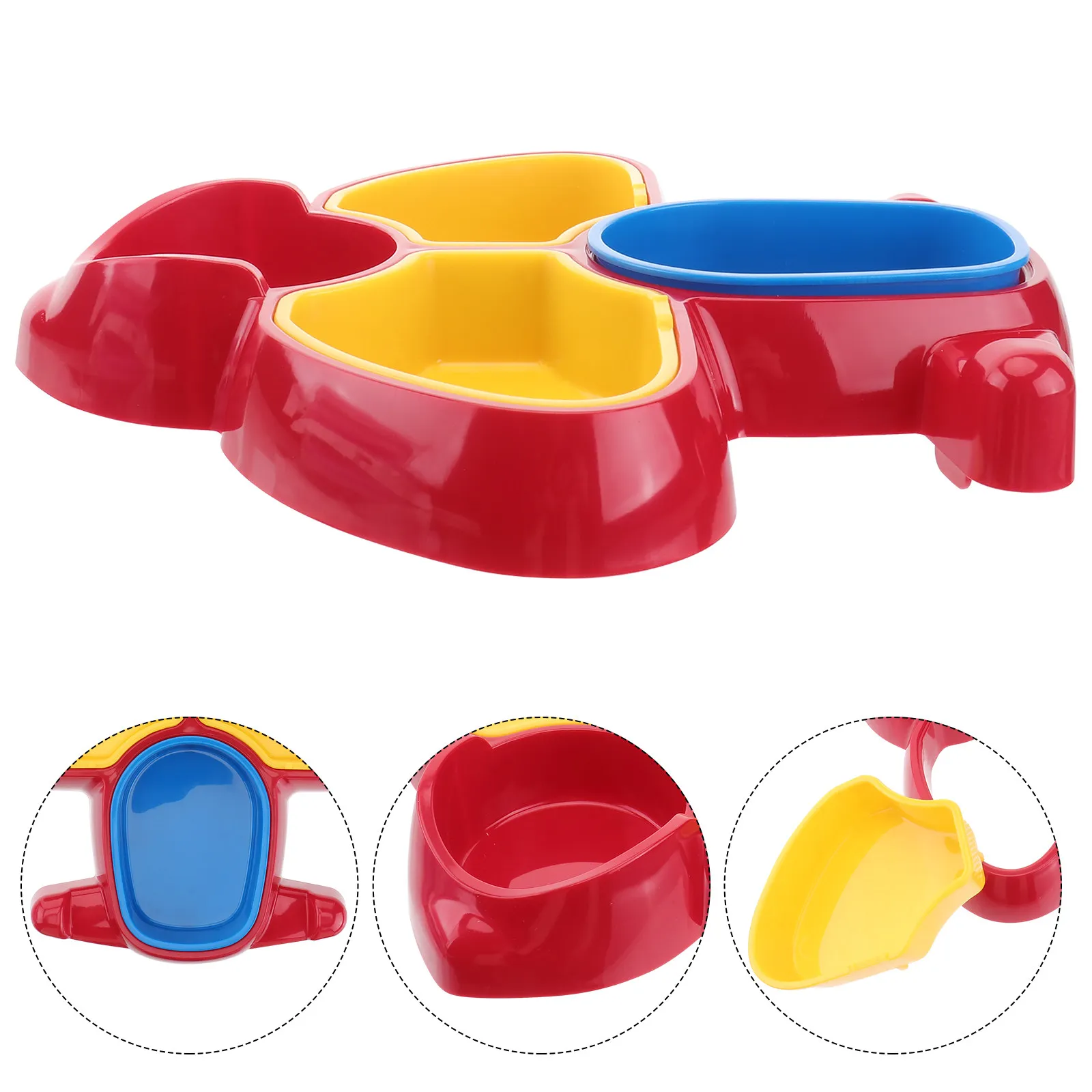 

Тарелка в форме самолета из прочного АБС-пластика, разделенный обеденный поднос, красный, нескользящий, для кормления, можно мыть в посудомоечной машине