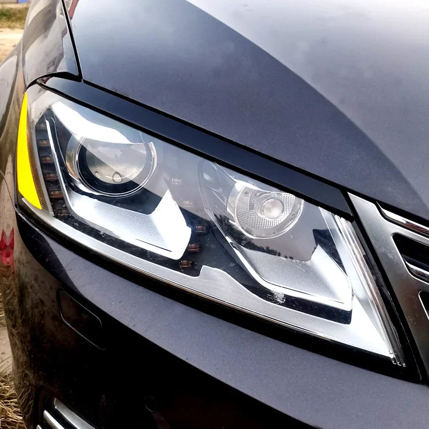 2Pcs Car Headlight Lamp Eyebrows Cover Trim Stickers For Volkswagen Magotan Passat B7 ABS Material Car Accessories
