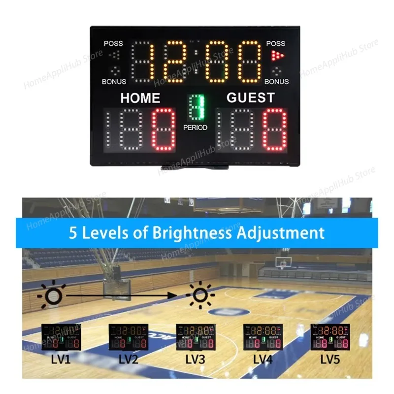 New Multi-functional LED Indoor Sports Electronic Competition Scoreboard, Mobile Digital Scoreboard