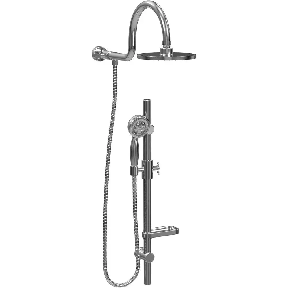 AquaRain Rain Shower Head with Handheld Spray Shower Set - 1019-CH, Polished Chrome Finish - 8" Rainfall Showerhead with Handhel