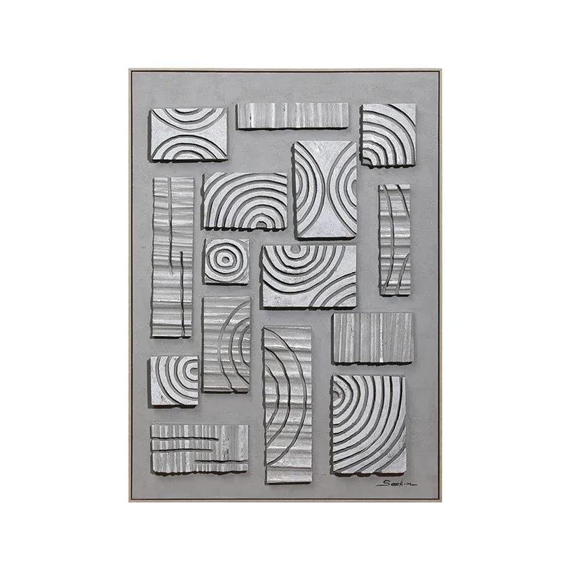 gp-Homco 3d Canvas Wall Art Modern Decorative Wholesale Wall Painting For Home Office Abstract Decor Hand-painted With Shapes