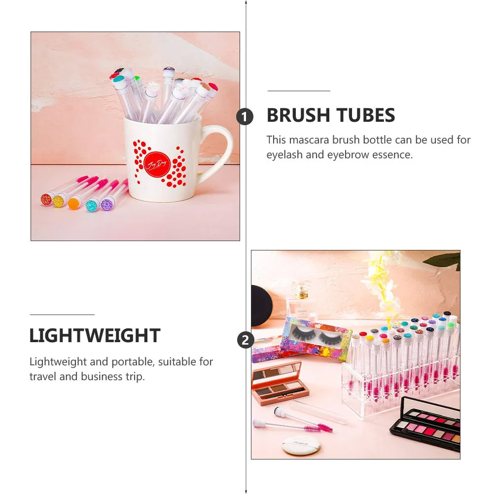 

20 Pcs Mascara Brush Tube Set Eyelash Extension Kit Filling with White Wand Empty