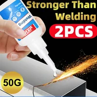 JXVX 50g High Strength Oil-Based Glue for Welding - Universal Oil-Based Welding Glue for Instant Adhesives for Resin, Ceramics, Metal, Glass, Plastic, Wood, Including Dispensers.