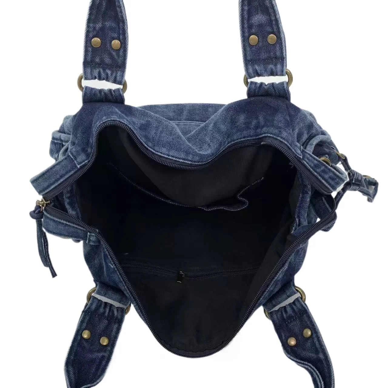 Ladies' fashionable retro Y2K spicy girl handbag, large capacity, multiple pockets, woven design, punk crossbody bag