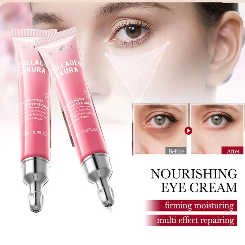 SADOER Sakura Augencreme Anti Augenringe Entfernung Augen Taschen Straffende Feuchtigkeitsspendende Augencremes Schönheit Augen Hautpflege