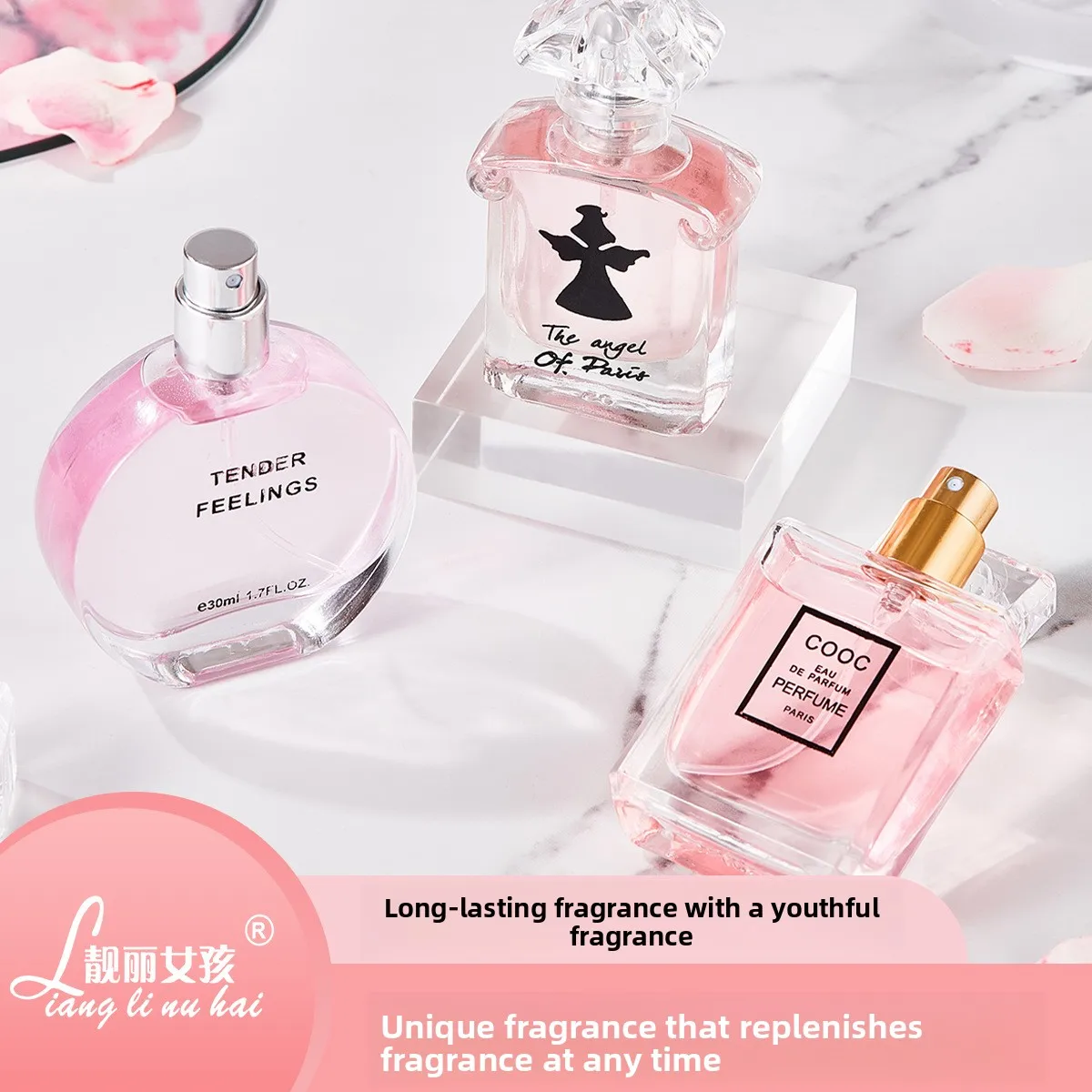 

Angel Luminous Perfume for Girls, Fruity Floral Scent Eau de Toilette, 3 PC Set Gift, Free Shipping
