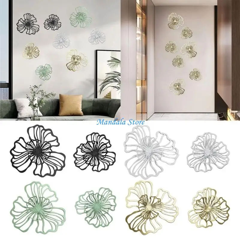 

U2JC Artistic Metal Wall Accent, Multicolors Layered Floral Silhouettes Sign for Home Elegances Rusts Resistant Metal Decors