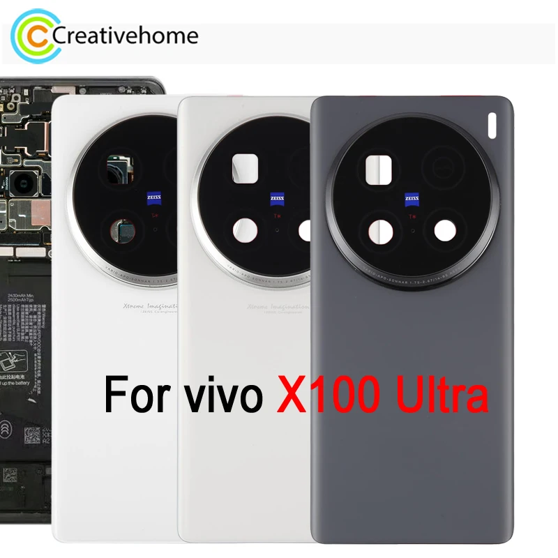

Высококачественная стеклянная задняя крышка аккумулятора для vivo X100 Ultra 5G V2366GA V2366HA, 6,78-дюймовая задняя крышка телефона с крышкой объектива камеры