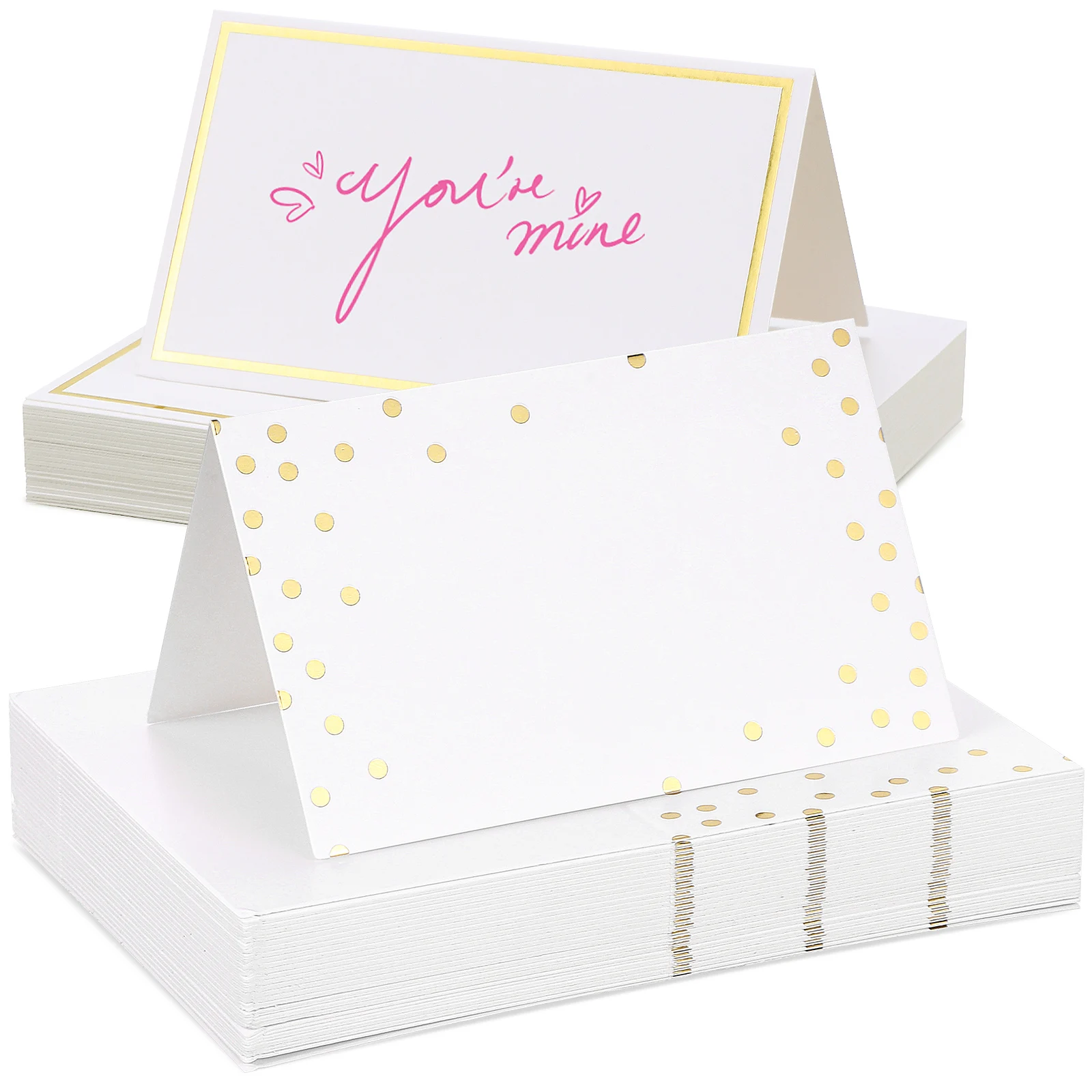 

100 Pcs Table Place Cards Wedding Banquet Seating Arrangement Party Name Tags Guest Birthday Anniversary Straight Gold Frame