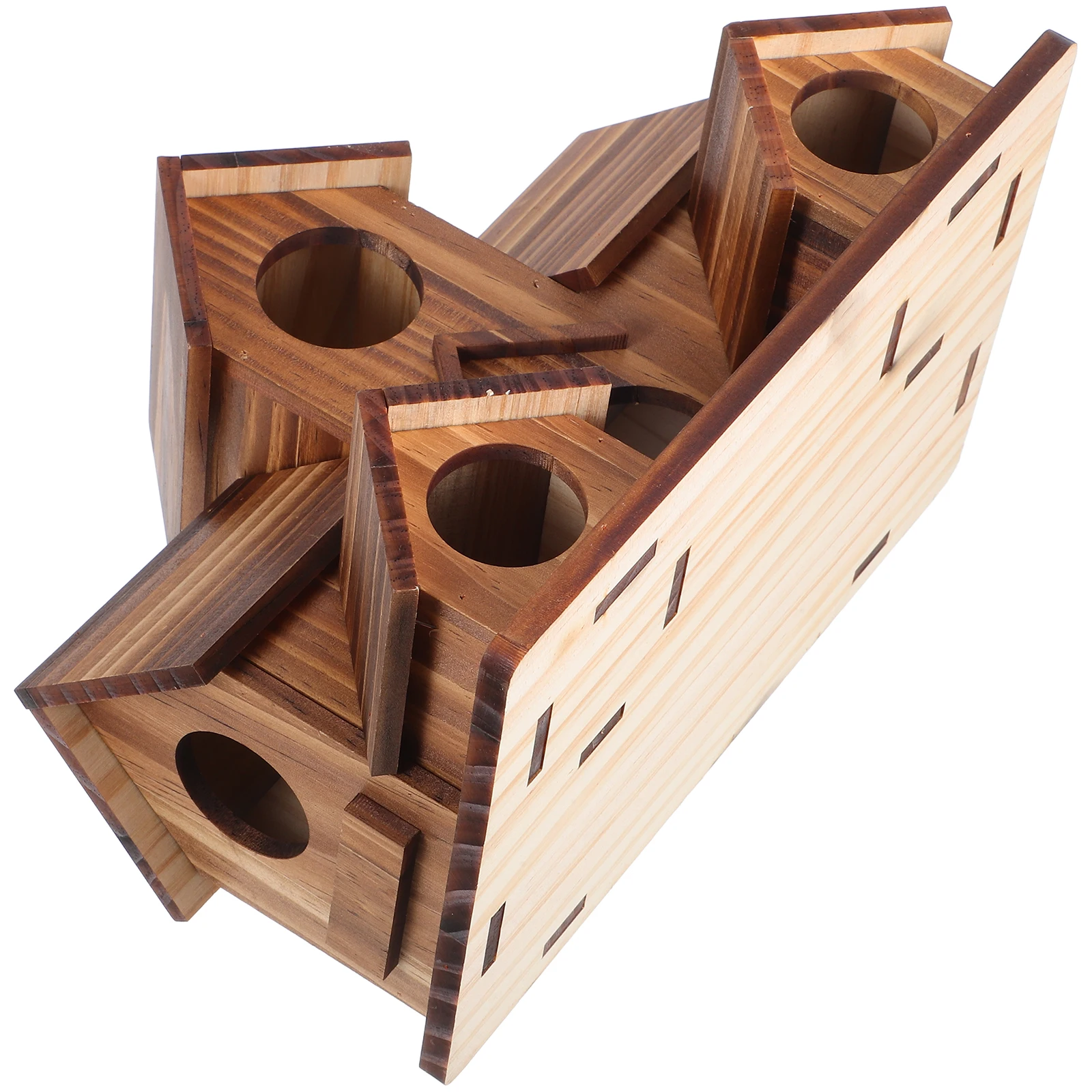 

Creative Large Wooden Birdhouse Wood Nesting Box Outdoor Hut Rustic Design Durable Bird Feeder For Hummingbirds