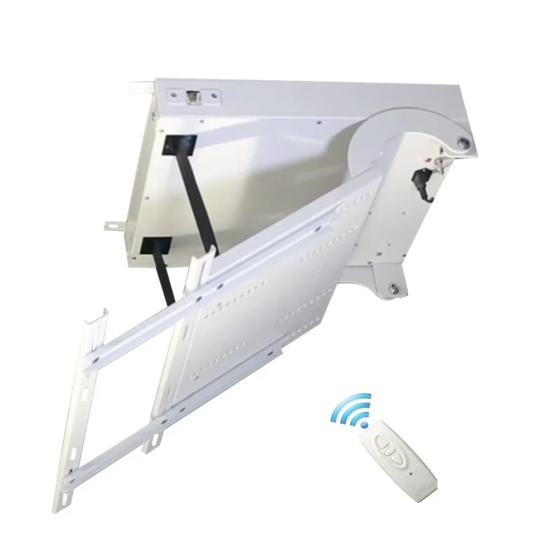 Smart Home Hidden Mount Motorized Flip Down Lift for TV Ceiling Bracket with Remote Controller