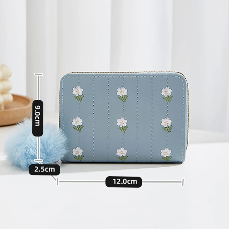 Carteira Monocromática Mini Zero com Peças Penduradas, Bordados, Nova Moda