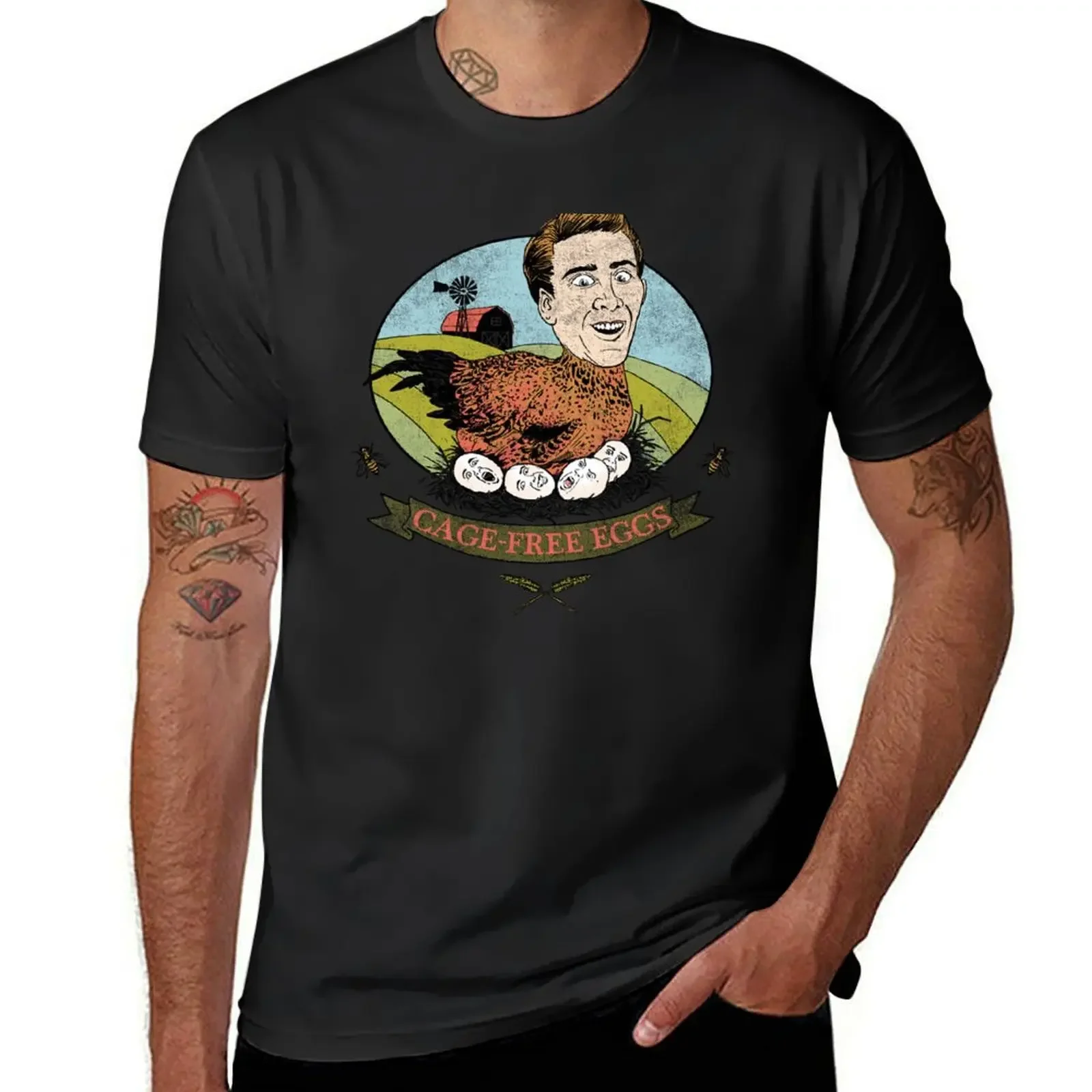 

Cage-Free Eggs T-Shirt man clothes gifts for boyfriend Blouse street wear oversized t shirts for men