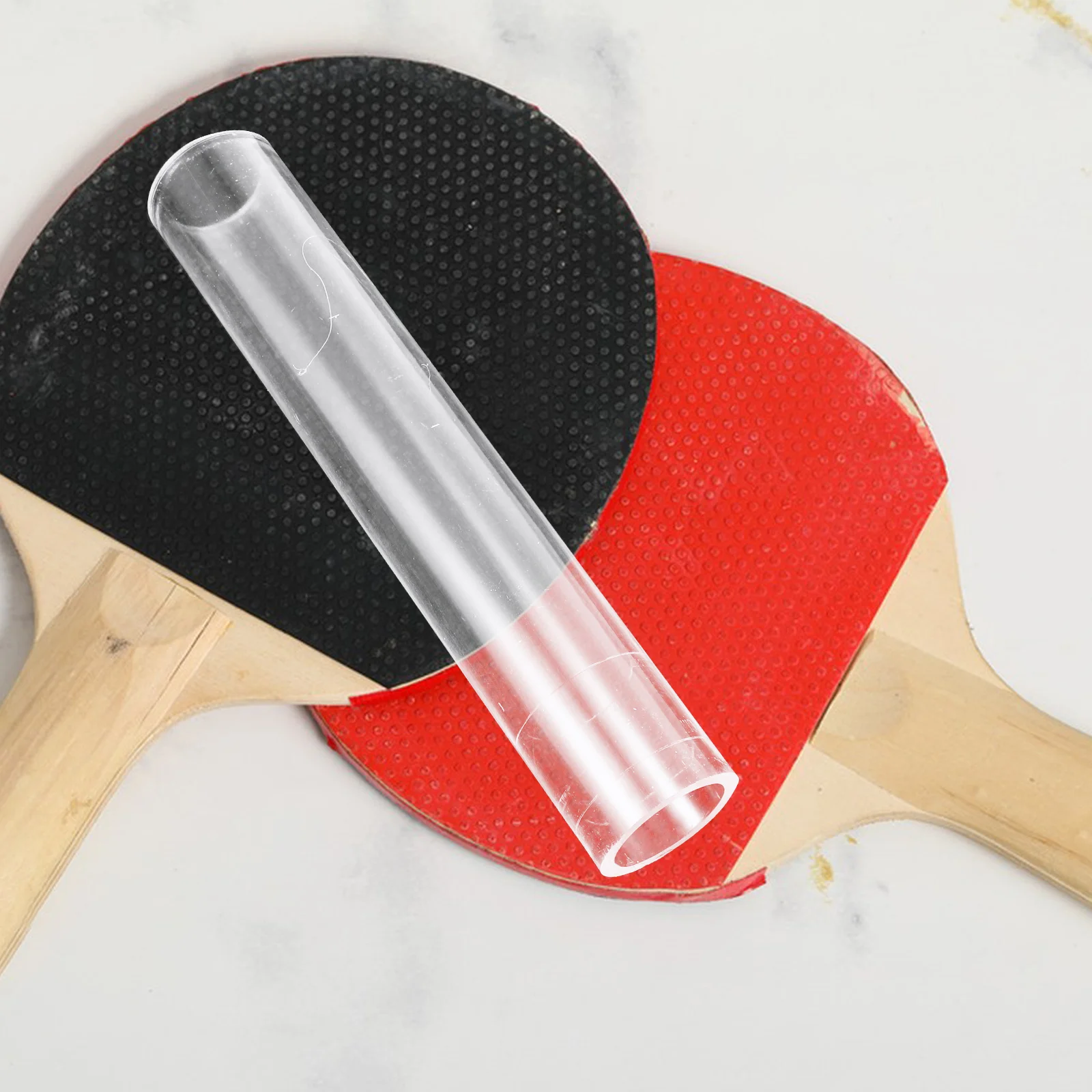 

White PVC Pong Paddle Rubber Roller Stick Reusable Tool for Replacement Lightweight Design Table Tennis Racket Bat Pins