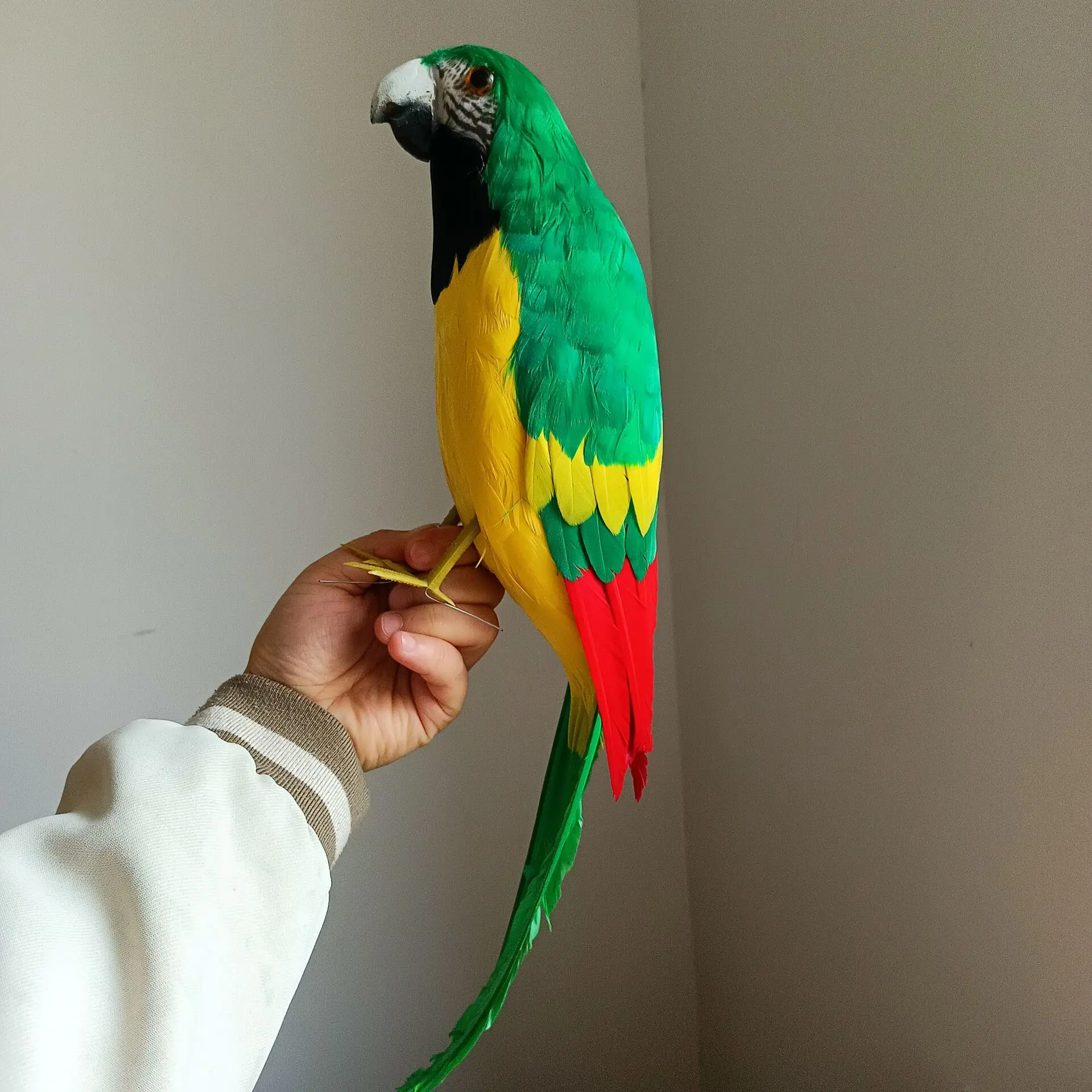 lovely green&yellow simulation foam&feather parrot model toy gift doll about 42cm w2423