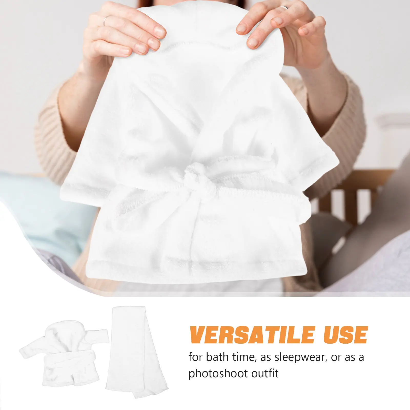 Newborn Coral Fleece Bathrobe Warm Infant Robe Sleepwear Photography Toddler Baby Girl Photoshoot Outfits Pajamas 0-2 - view 2