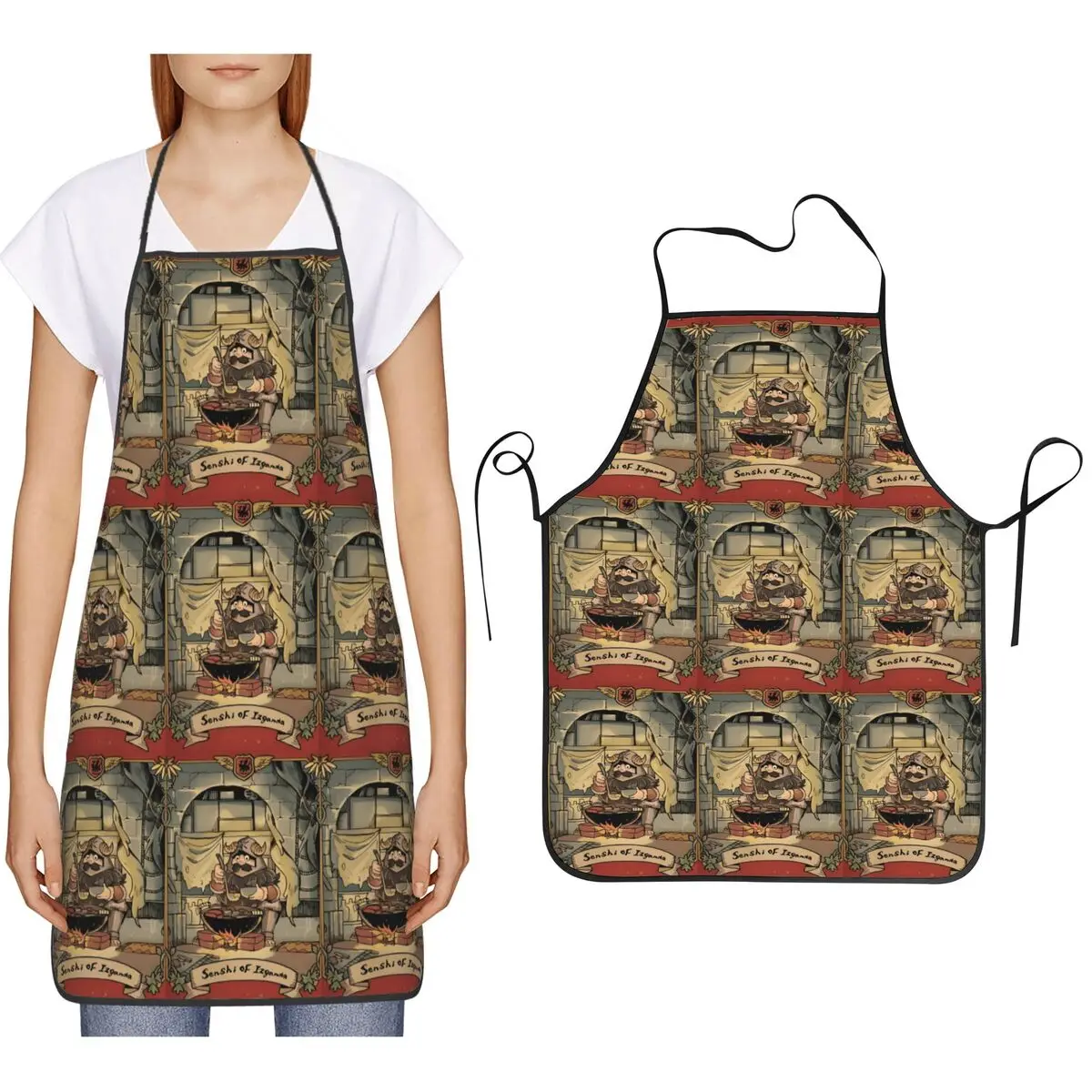 Dungeon Meshi Delicious In Dungeon Senshi Aprons Chef Cooking Cuisine Tablier Bib Kitchen Cleaning Pinafore for Women Men