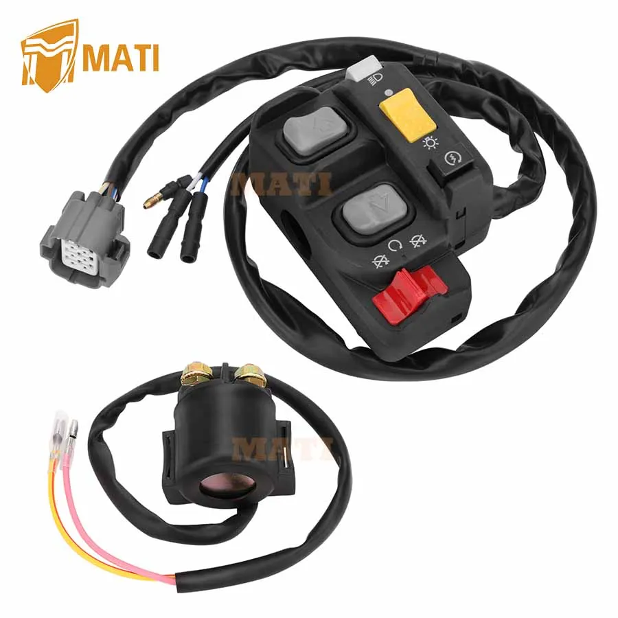 MATI Handlebar & Starter Relay Switch for Honda Recon 250 ES TRX250TE 2002 2003 2004 Electric Shift 35020-HM8-A50 35850-HM8-A41