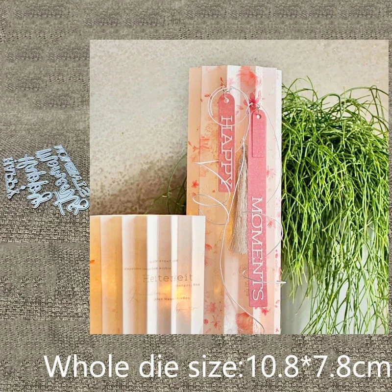 Новый дизайн, ремесло, металлическая трафаретная форма, вырубная штамп, счастливые моменты, украшения, высечка для скрапбукинга, альбом, бумажная карта, ремесло, тиснение