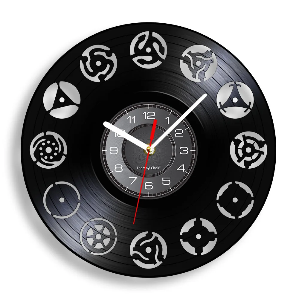 45 RPM Vinyl Record Wall Clock For Bedroom Retro Music Album Longplay Home Decor Timepieces Silent Non Ticking Clock Wall Watch