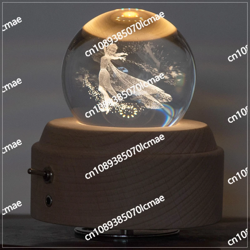 Ice and Snow Crystal Ball Music Box, Night Light, Birthday Gift for classmates and Girls